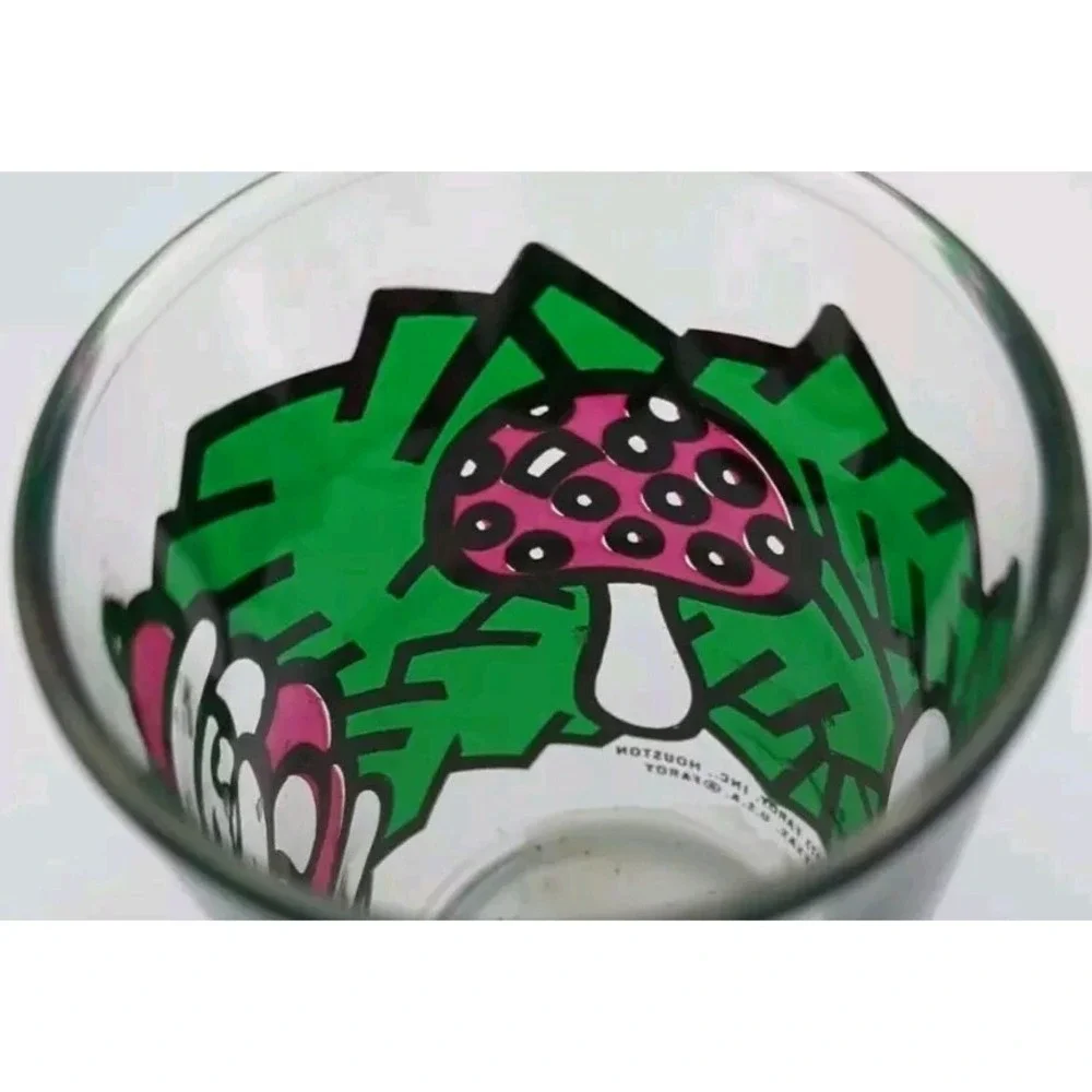 1973 Faroy Stained Glass Christmas Votive‎ Holder Red Fly Agaric Santa Angel